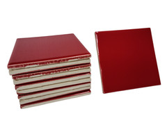 Candy Apple Red Ceramic Tile 4.25 in Subway Subway Square Mid Century Modern