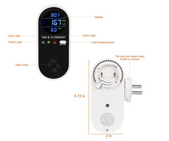 2 Packs Combination Natural-Gas and Carbon-Monoxide-Detector,Koabbit 4-in-1