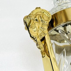 Vintage Regency Rams Head Brass & Crystal Lamps Both Work BEAUTIFUL QUALITY
