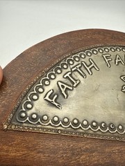 Vintage Wall Plaque Metal Wood Faith, Family, Friends