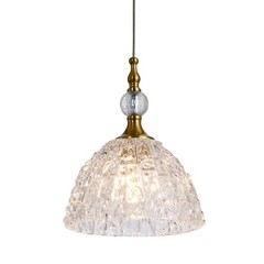 Modern Glass Pendant Light 7.68 in Dome Light Fixture with Clear 1pack Bronze