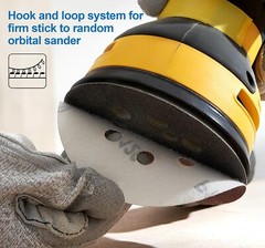 72Pcs 5 inch Sanding Discs 8-Hole Hook Loop for Orbital Sander Paper 40-320Grit