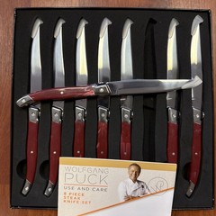 New Wolfgang Puck 8 Piece 4.5 Inch Steak Knife Set High Carbon Steel