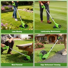 2-IN-1 Electric Cordless Grass String Trimmer Lawn Edger Weed Wacker Cutter USA