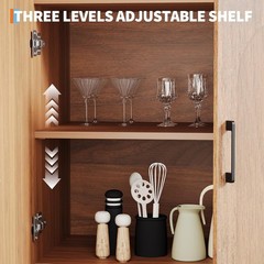 Bookshelf Arched Cabinet with Storage Bookcase Kitchen Pantry Display Storage