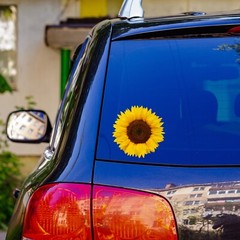 Beautiful Full Color Sunflower Sticker Yellow Vinyl Decal Real Laptop Phone Wall