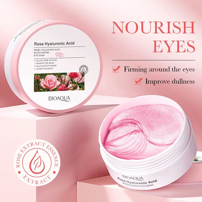 BIOAQUA Rose & Hyaluronic Acid Eye Patches | Travel Size Dark Circles Mask