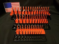 Hansen 6 Pc Socket Tray Metric SAE Tool Rack Holders 1/4″ 3/8″ 1/2″ OR&BL – USA