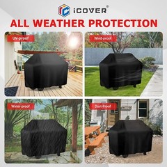 iCOVER 58 in BBQ Gas Grill Cover for Weber Char-Broil Nexgrill and More Grills