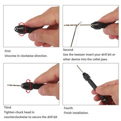 26 Pcs Mini Micro Drill Hand Bits Set Small Manual Keyless Chuck Pin Vise Rotary