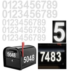 Reflective Custom Mailbox Numbers Vinyl Decals Stickers Waterproof 4 inch 3 inch