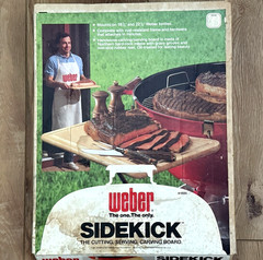 Vtg Weber Sidekick 1800 Maple Cutting Carving Board For 18.5″ or 22.5″ Kettle