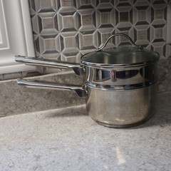 Endurance Stainless Steel Double Boiler Pot with Glass Lid, Pre-owned