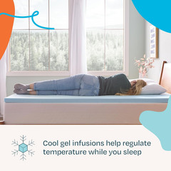 Linenspa Memory Foam Mattress Topper, Twin Size – 2 Inch Gel Infused Memory Foam
