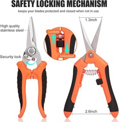 Pruning Scissors Garden Shears Hand Tools Plant Trimming Pruners 3 PCS-NEW