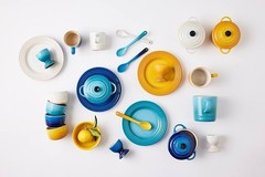 Le Creuset Plates 17cm Set of 4 RIVIERA Collection Teal Meringue Azure Nectar