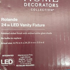 Home Decorators Collection Rolande 24.25 in. Polished Nickel LED Vanity Light