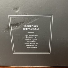 HexClad Hybrid 7-Piece Cookware Fry Pan Set 8” 10” 12” Inch W/ Lids & 12” Wok