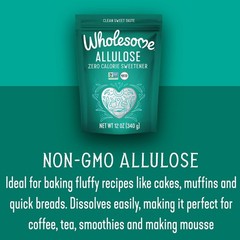 Wholesome Non-GMO Allulose Sweetener, Zero Calorie Sugar Substitute, 12 oz