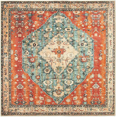 Felice Boho Tribal Square 4X4 Washable Rug, Soft Living Room Kitchen Entry Rugs