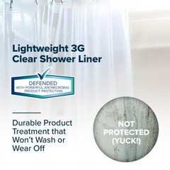 Clear Mildew Resistant Lightweight PEVA Shower Curtain Liner (70″ x 72″)