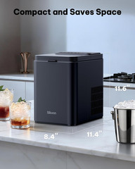Silonn Ice Maker Countertop, 8 Ice Cubes in 6 Mins, 26.5 Lbs/24H, 2 Bullet Ice S