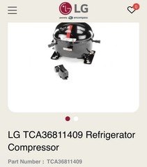 LG TCA36811409 Electric Refrigerator Compressor Black MPN TCA36811409 For LG