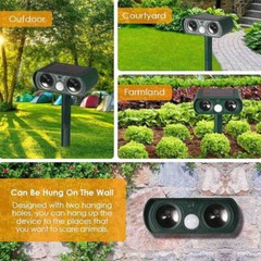 Outdoor Solar Animal Repeller Ultrasonic Pest Repellent for Dogs, Cats Squirrels