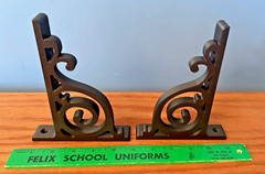 2 Black shelf Shelving Brackets 5 in X 6.5 in Decorative Durable Elegant Sturdy