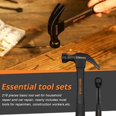 218 PCS General Household Hand Tool Set with Plier, Screwdriver Set,Socket Set