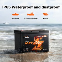 LiTime 12V 100Ah Group 27 Bluetooth LiFePO4 Lithium Battery For RV Marine Solar