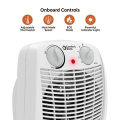 Comfort Zone Portable Fan-Forced Indoor Space Heater with Tip-Over Switch, White