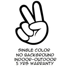 Peace Sign Hand Sticker Vinyl Decal – Love Symbol Car Window Bumper Hippie Wall
