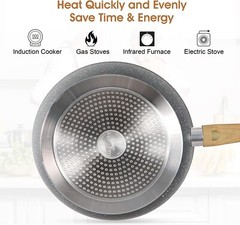 17 Pieces Cookware Set Nonstick Granite Coated Pots and Pans Set Bakeware Set