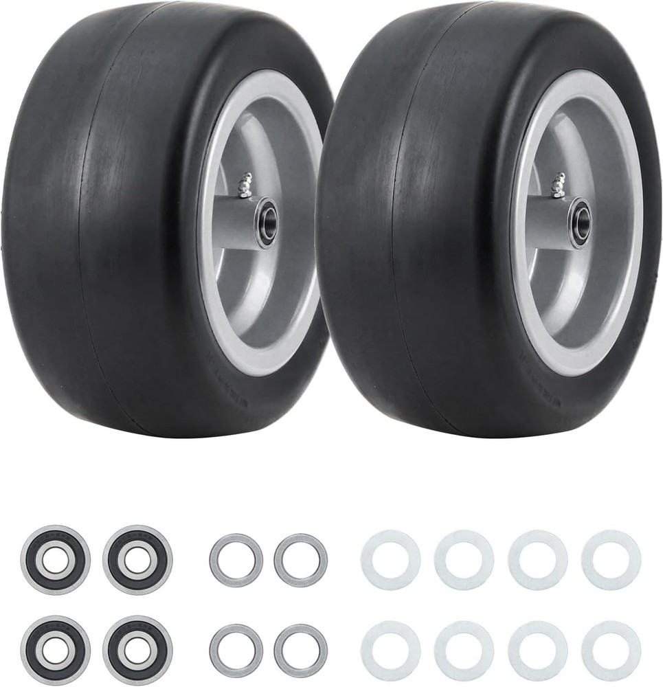 Multiple Sizes 2 Pack Lawn Mower Tire and Wheel Flat Free or Pneumatic Tire