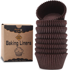 200 Pcs Natural Non-Stick Cupcake Liners, Food-Grade Greaseproof Muffin Cups