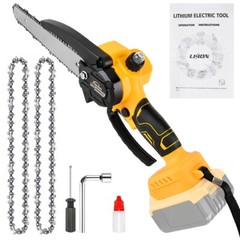 8 inch Electric Mini chainsaw Cordless Handheld Chain Saw 2 Chains for Dewalt