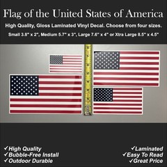 Flag of the United States of America Gloss Laminated Decal Sticker Choose Size