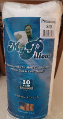 MyPillow Premium Bed Pillow S/Q Washable Dryable Polyurethane White/Blue USA