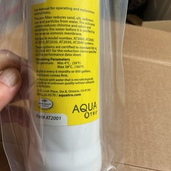 AquaTru Replacement Pre/Carbon Water Filter Stages 1-2 NWB Part AT2001