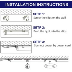 4FT 6 Pack LED Shop Light T8 Linkable Ceiling Tube Fixture 24W Daylight 6000K C