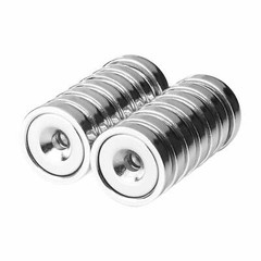 16mm Neodymium Rare Earth Countersunk Cup/Pot Mounting Magnets N52 (14 Pack)