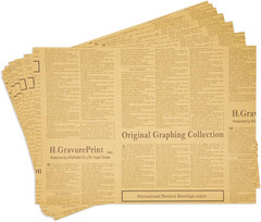 Brown Wrapping Paper Sheets Newspaper Print – 12 Pack, 27.75 X 19.75 in – Vintag