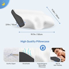 | DERILA® | Memory Foam Contour Pillow | Ergonomic Design for Neck Pain, Snoring