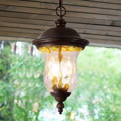 19″ Outdoor Pendant Light Waterproof Vintage Porch Hanging Lantern Patio Fixture