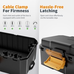 Waterproof Electrical Box Outdoor Extension Cord Covers Waterproof for 6 Cables