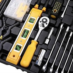 Portable 198Pcs Hand Tool Set General Household Hand Tool Kit Mechanics W/ Case