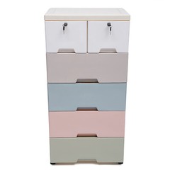 5 Layers Drawer Doll Clothes Storage Cabinet Plastic With Locker Bedroom Armoire