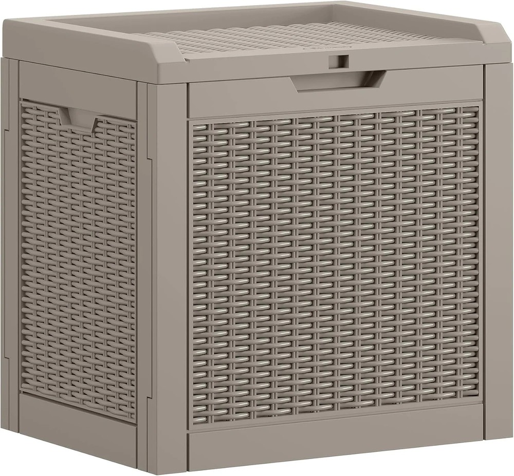 YITAHOME 35 Gallon Outdoor Deck Box, Lockable Waterproof Storage Box, Resin Stor
