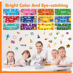 112 PCS Holiday Monthly Headliners, 12 Months of The Year Multi Color